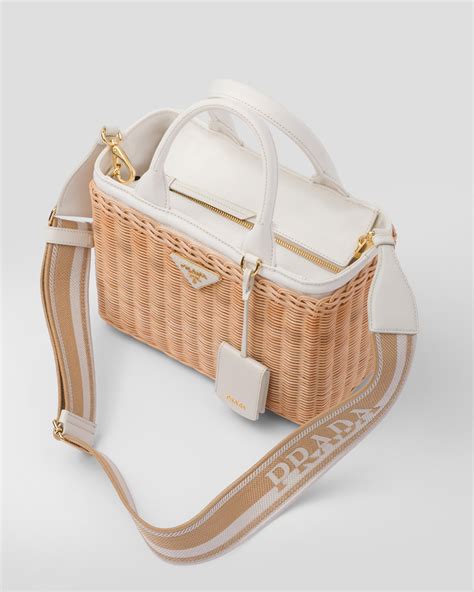 prada white tote|prada wicker tote.